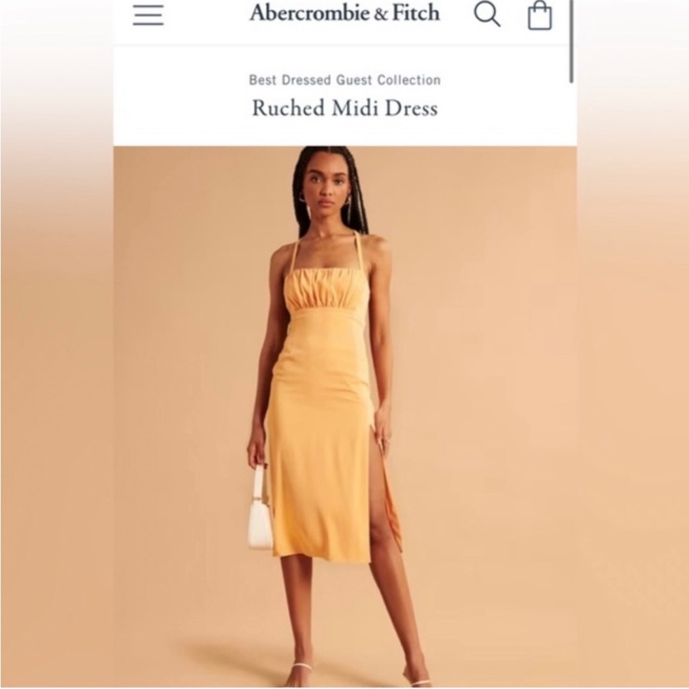 Abercrombie & Fitch Ruched Midi Dress